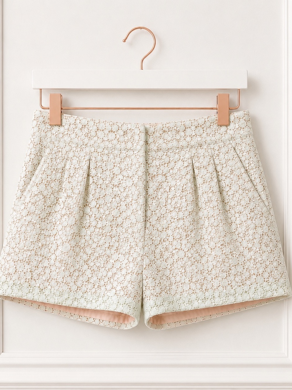 Victoria Beckham Target Womens Size 0 XS Green Lace Mid Rise Preppy Short Shorts